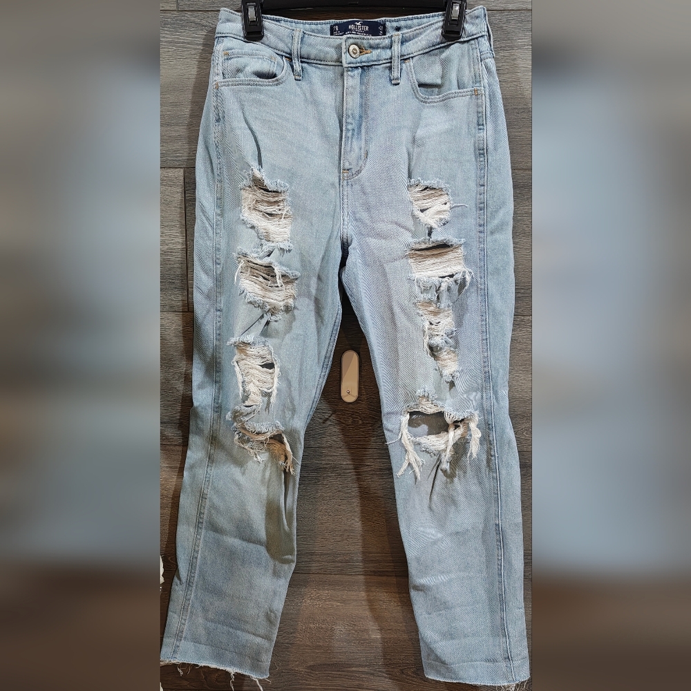 Distressed Hollister Mom Jeans